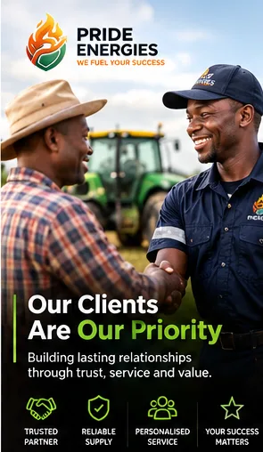 Driver shaking hands with a farmer