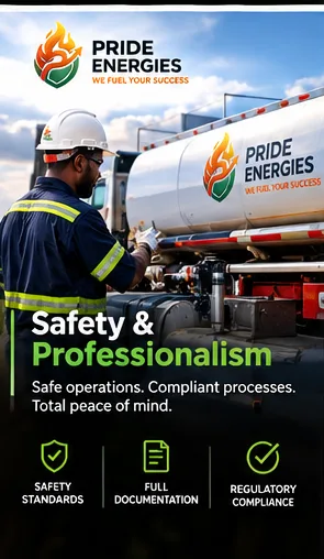 Pride Energies driver checking the tanker
