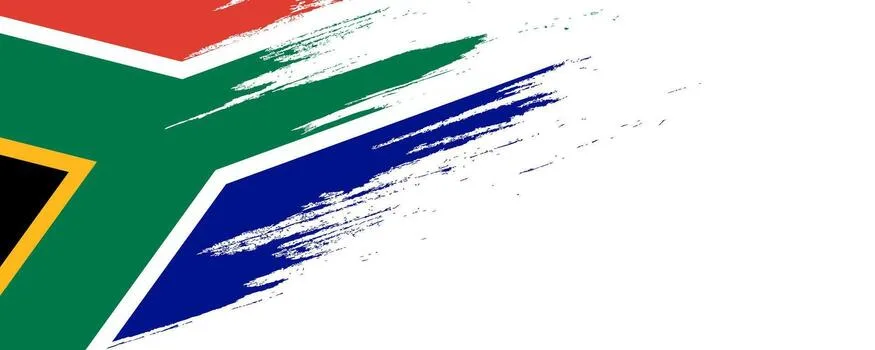 South African flag in brush strokes
